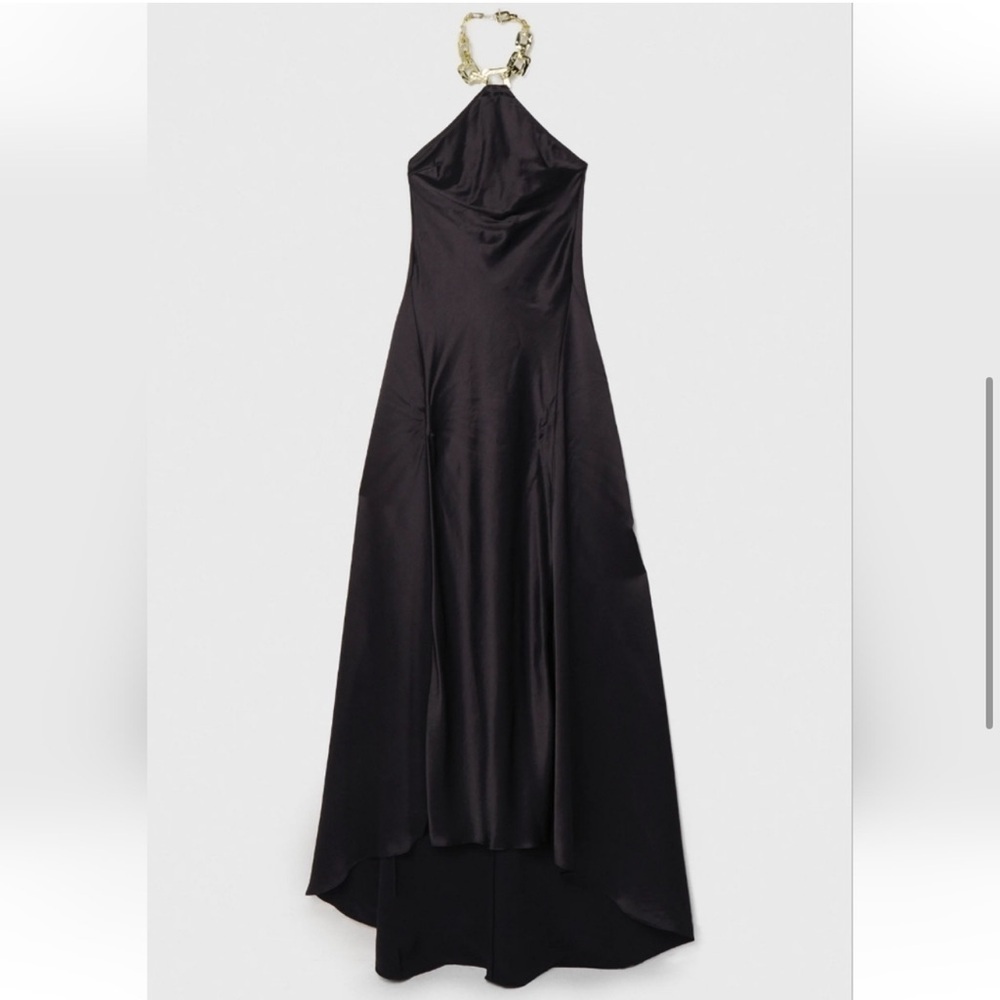 STAUD Francoise Halter Neck Chain Necklace Gown Maxi Dress Black New With Tags! - Picture 8 of 16